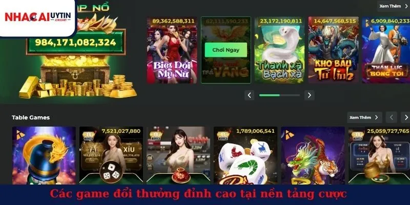 Các game đổi thưởng đỉnh cao tại UK88